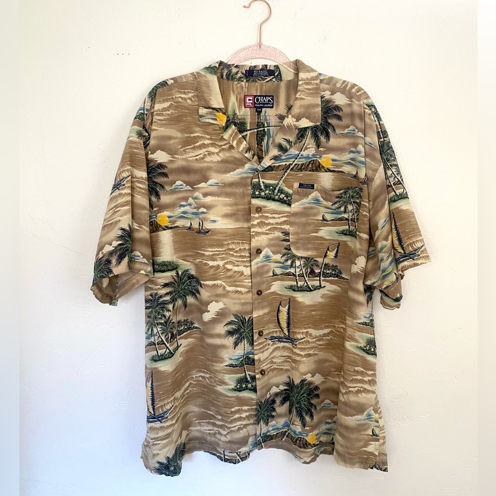 Vintage 90s Ralph Lauren 2XB Hawaiian Button-Down Shirt Chaps Aloha Collectible